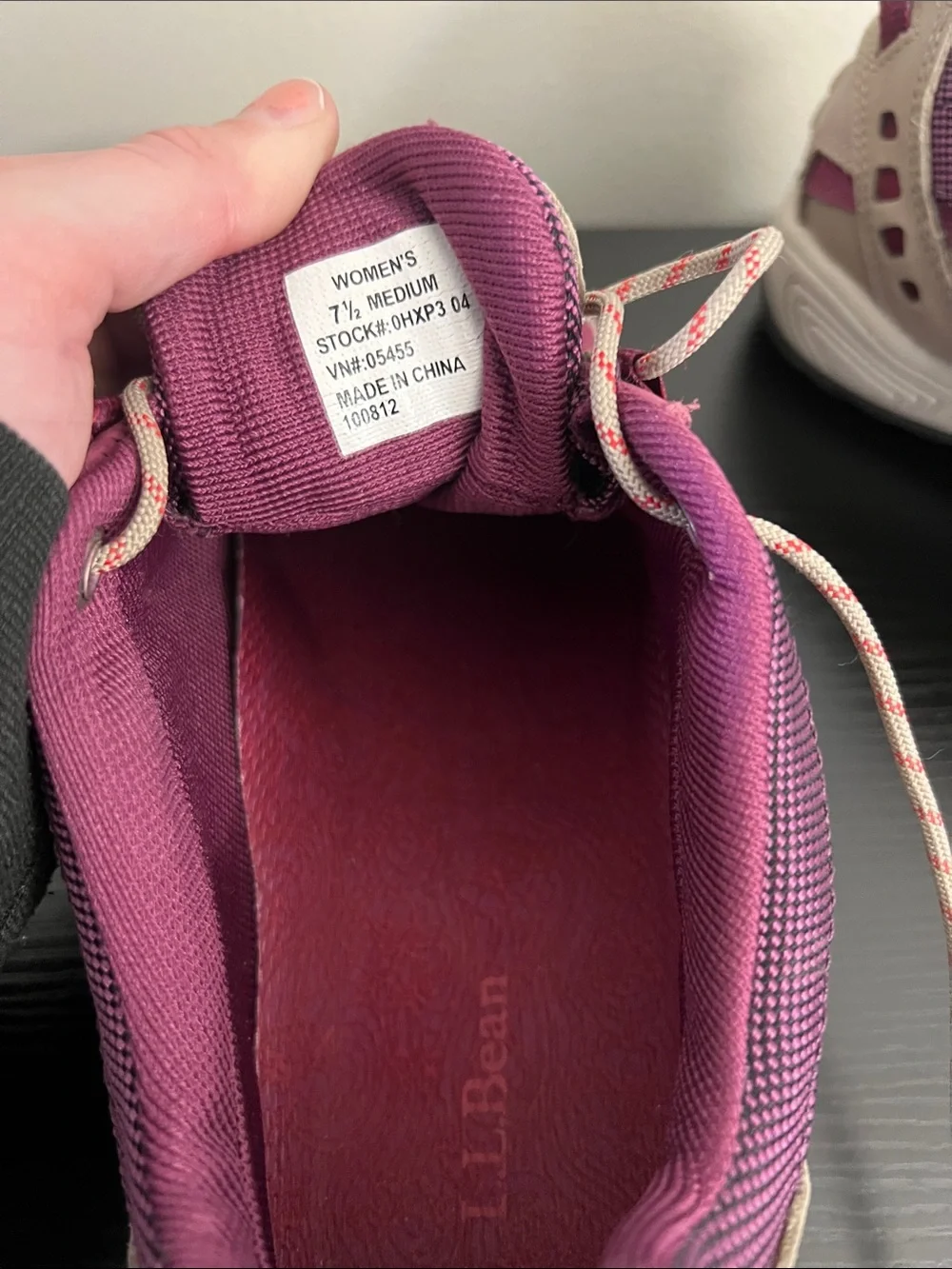 L.L. Bean women's athletic shoes in pink and purple